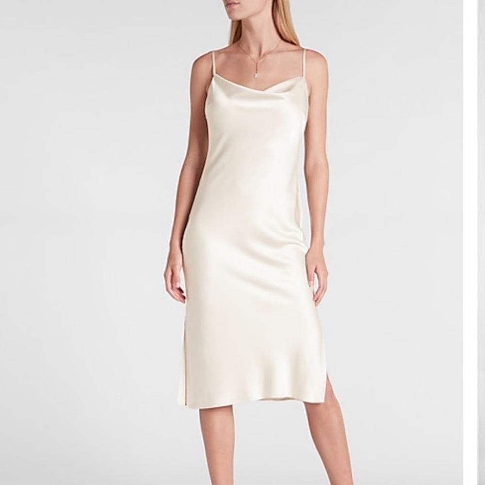 Satin Cowl neck slip dress